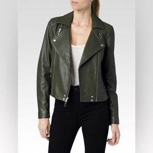 PAIGE Roanna Leather Jacket in Army Green, XS